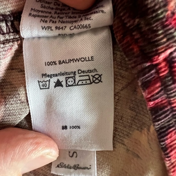 Eddie Bauer Women's Sz XXL Corduroy Button Down Fall Leaf Pattern Top - Picture 5 of 7